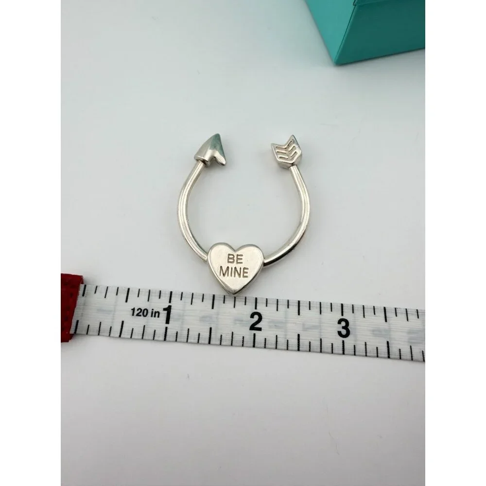 💘 Tiffany & Co. Be Mine Valentine U Keychain Key Holder Sterling Silver 1999